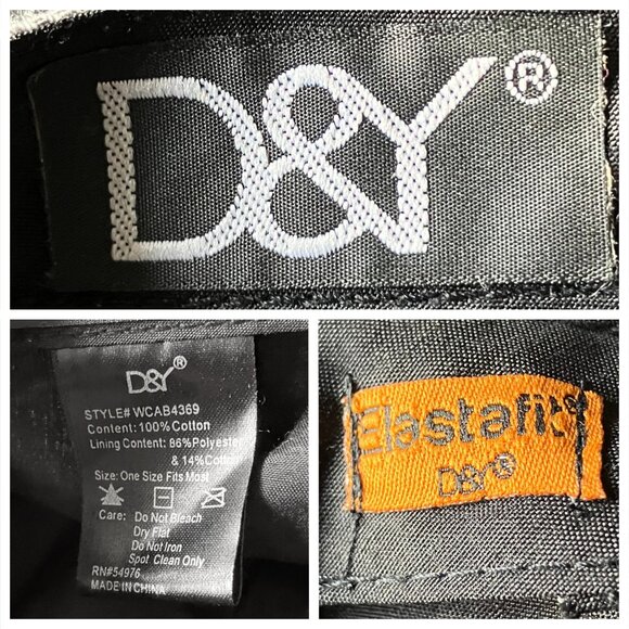 Vintage Y2K Grey 3D Flower Newsboy Cap Hat 100% Cotton D&Y Elastafit Stretch - Picture 9 of 9